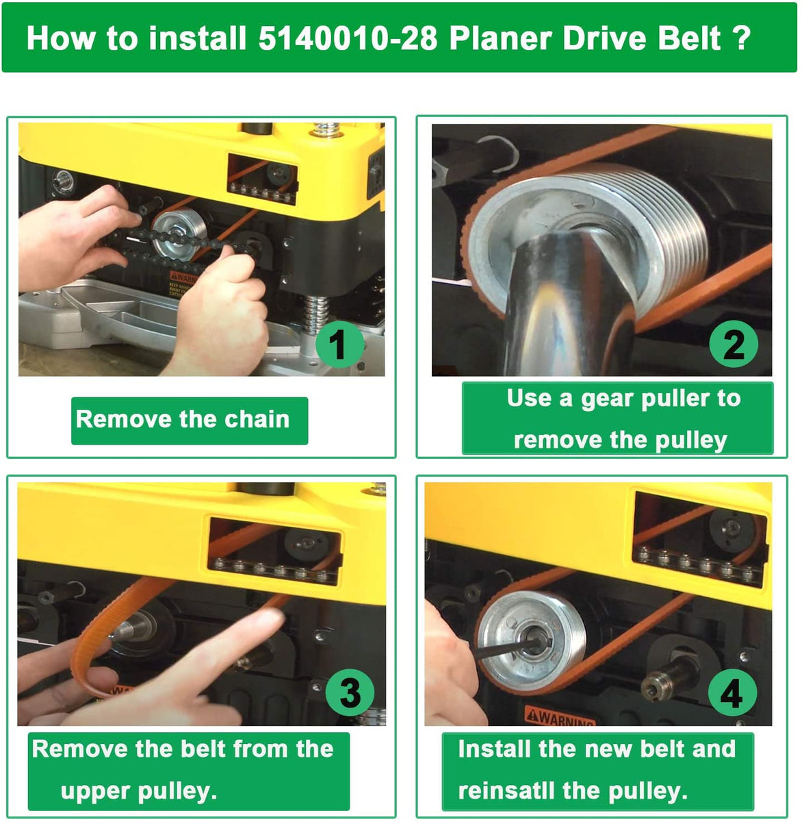 thumbnail image 2 of Keep Your Planer Running! Drive Belt Replacement For DeWalt DW735 & DW735x 2 of 3